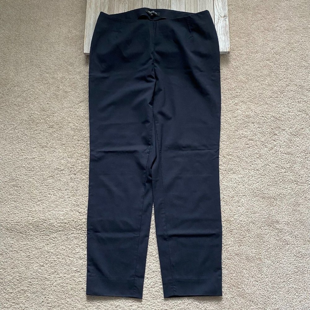Lafayette 148 New York 8 Navy Blue Virgin Wool Blend Ankle Dress Pants